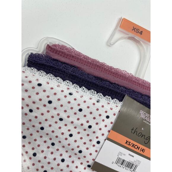 Secret Treasures Womens 3 Pack Thong Underwear Panties New Size XS 4 - Picture 3 of 8
